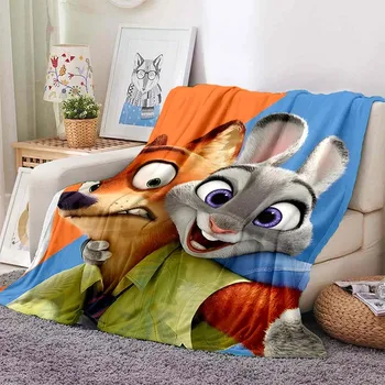 Zootropolis Cartoon Disney Blanket Soft Fluffy Throw Children Adult Sofa Plush Quilt Girl Bedspread Throw Blanket for Sofa Gift