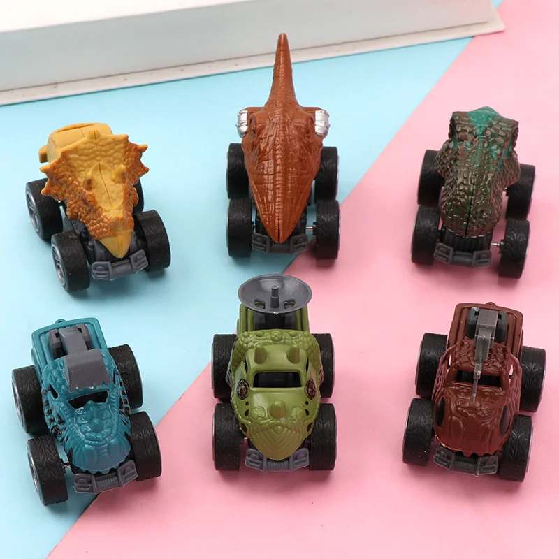 

Mini Inertial PullBack Car Simulation Animals Model T-Rex Dinosaur Head Model Vehicle Engineering Truck Kids Toy Children's Gift