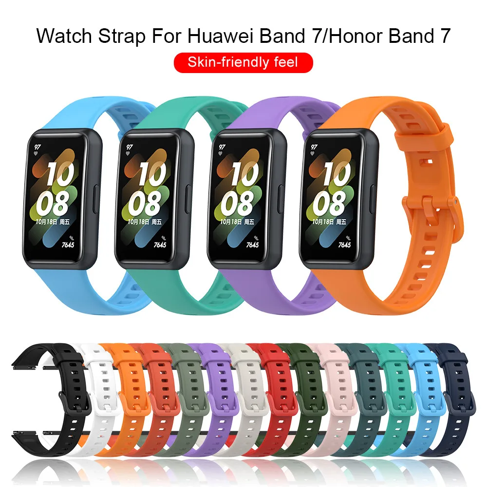 

For Huawei Band 7 Strap Colorful Sport Silicone Bracelet For Huawei Band 7 Hauwei Huawey Band7 Smart Wristband Watch Accessories