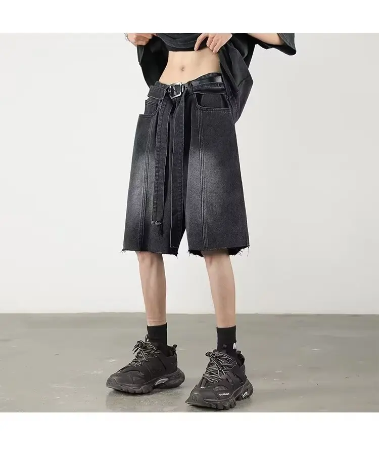 

y2k Mens Loose Baggy Denim Short Men Jeans Fashion Streetwear Hip Hop Male Classic Trend Korean Version 2024 Summer New
