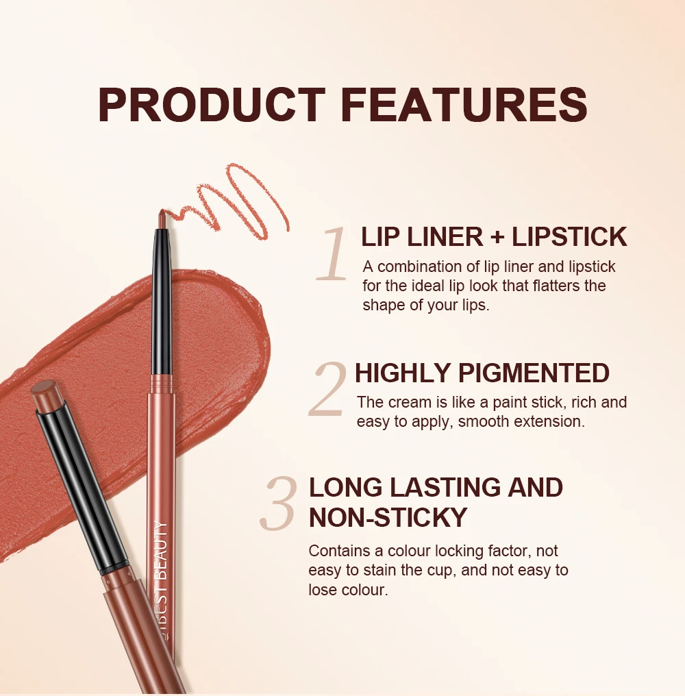 Langhaftendes Lippenstift- Und Lipliner-set In Nude Und Rot_voghion.com
