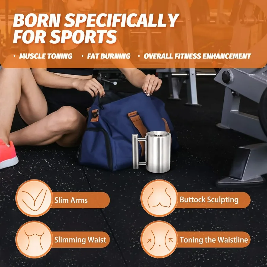 Heavy Coffee Mug Challenge 304 Stainless Steel Dumbbell Cups Silver Overweight Sports Water Cup for Fitness Training Arm Strengt