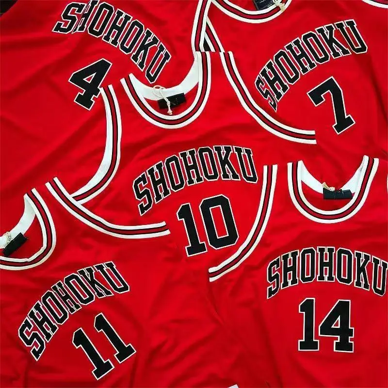 Anime Cosplay Costume Shohoku School Basketball Team 1-15 Printed Sakuragi Hanamichi Youth Adult Basketball Jersey