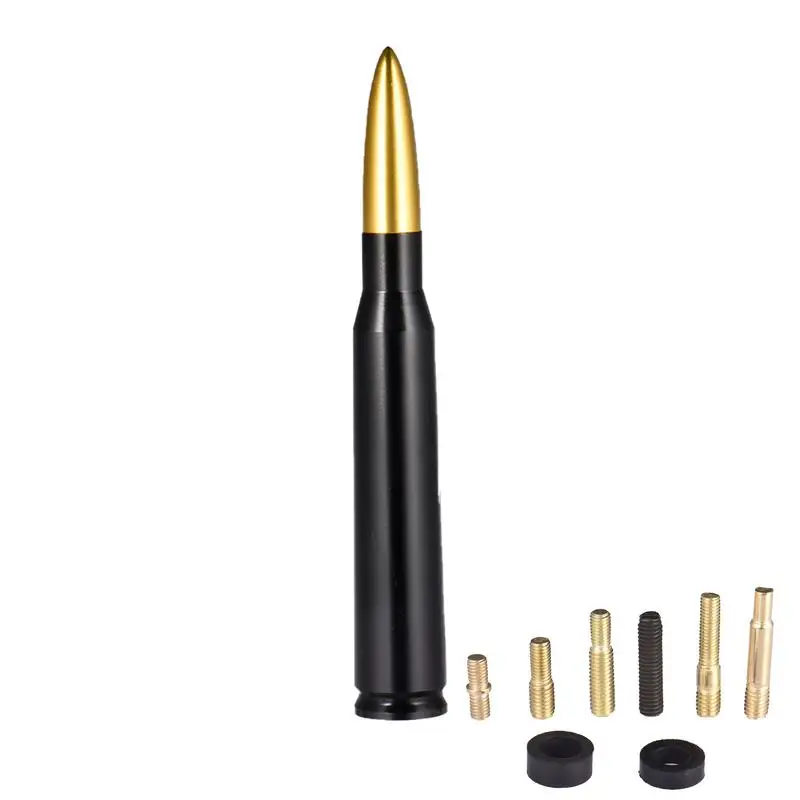 

Short Bullet Alloy Antenna Universal Vehicle Short Antenna Replacement Mast Waterproof Threaded Anti-Theft Locking Function To