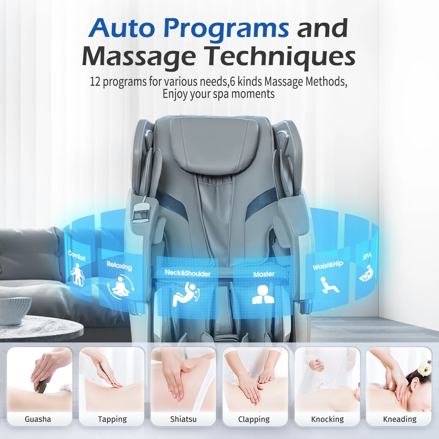 2 Year USA Local Delivery Warranty 4D SL Airbag Zero Gravity full body Massage Chair Home 3D Foot Roller Shiatsu Office Chair 3