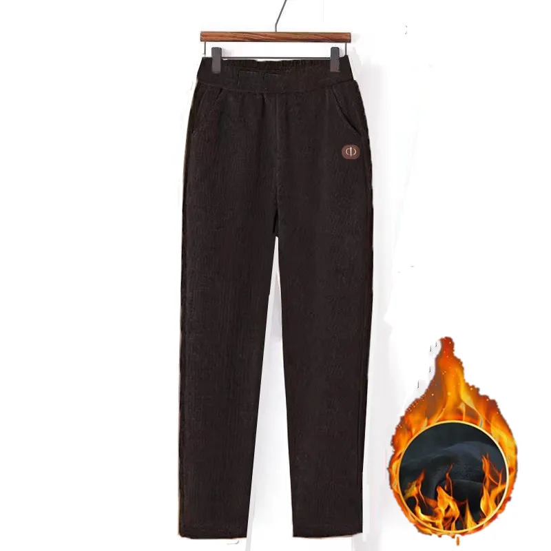 European cotton velvet pocket label coffee [plus velvet]