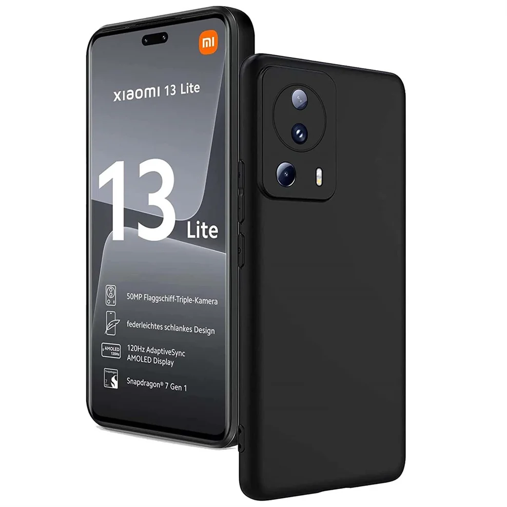 Xiaomi 13 Lite Cover, Custodia Nera Per Mi-13 Lite Liquido Morbido Tpu Custodie Del Telefono Mi 13Lite Cover Mi 13 Lite Case Mi13 Lite Xiaomi 13 Lite 