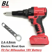 Fit For Milwaukee 18V Battery 2.4-4.8mm Electric Cordless Riveter Gun Brushless Rivet Nut Gun Woodworking Tool Riveting Tool 1