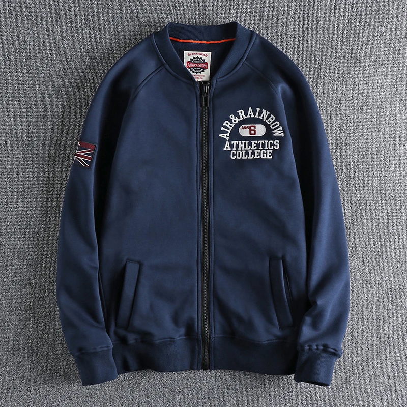 

Add velvet in autumn and winter to thicken heavy industry embroidery casual jacket Men's European and American retro trend baseb
