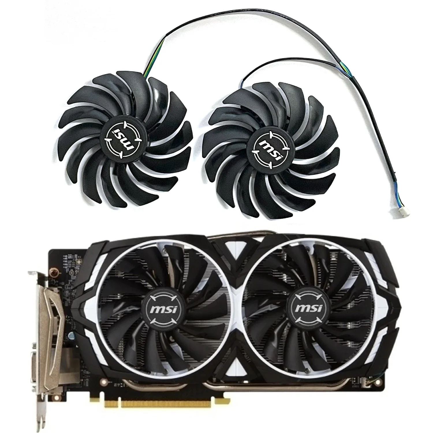 Gtx 1080 ti Refrigerador para Msi Radeon r9 380 Armadura 2x Gtx 1060 1070 1080 ti rx 470 570 Rx580 Cartão de Jogo 95 mm Pld10010s12hh dc 12v