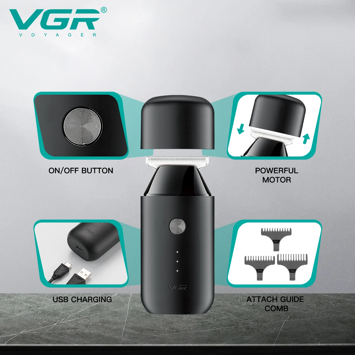 VGR Mini Hair Clipper Professional Zero Cutting Machine Electric Cordless Beard Trimmer Rechargeable Hair Trimmer For Men V-932 hair trimmer hair clipper