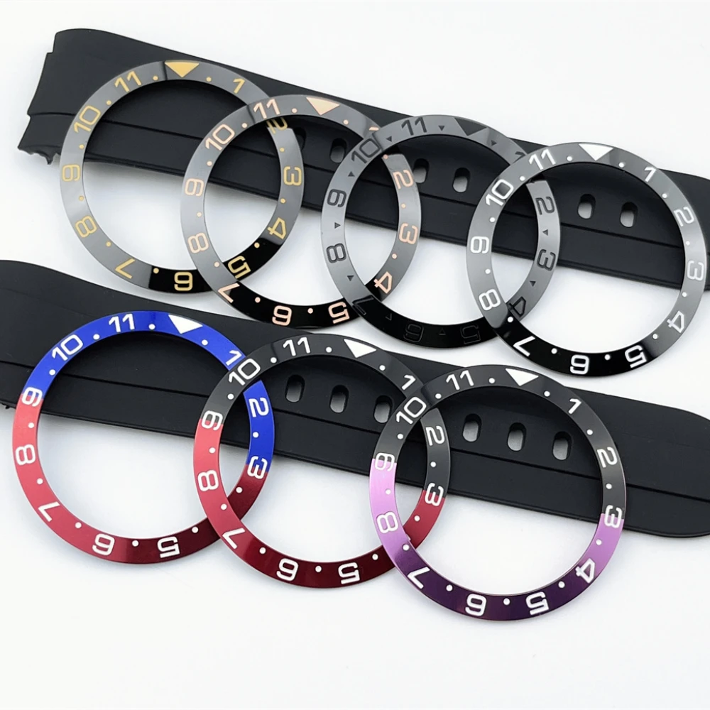 

38mm Watch Bezel Dual Color Timing Ring Aluminum Ring Watch Accessories Replacement Parts OD 38mm ID 30.5mm for NH35 Movement