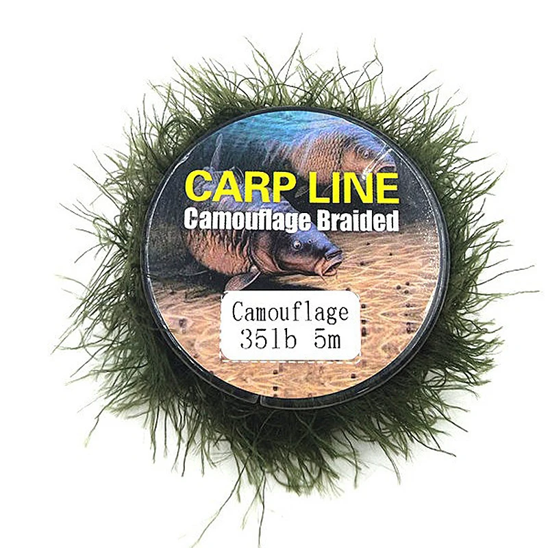 TAKEDO 5M ปลอมตัว Seagrass PE Braid Line วัชพืชปลาคาร์พสายตะกั่ว Core Camouflage สายตกปลาสําหรับปลาคาร์พตกปลา 1