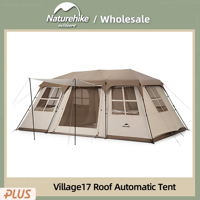 

Naturehike 2 Rooms 1 Hall Oxford Cloth Automatic Tent Camping Double Foyer Waterproof Sunproof Tent With Atmosphere Lamp Strip