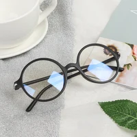 Lunettes anti-lumière bleue rondes vintage pour hommes et femmes, lentille transparente, monture en plastique, lunettes optiques, fausses lunettes, mode 5