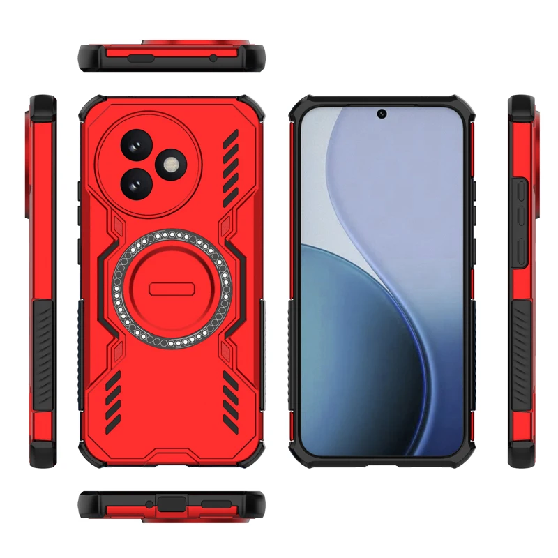 Shockproof Magnetic Adsorption Durable Phone Case with Heat Dissipation, PC+TPU Bumper Cover