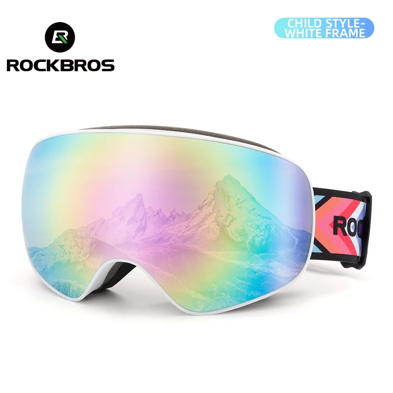 

ROCKBROS Anti-fog Ski Goggles for Children Adult Snowboard Glasses Double Layer Snow Ewewear Men Women 2023 Ski Sunglasses Kids
