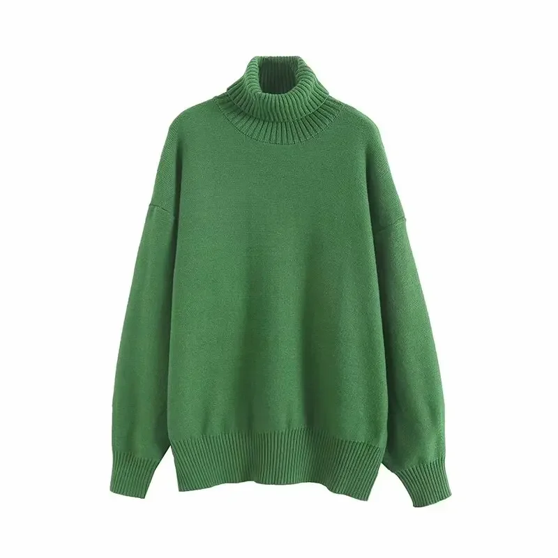 

CO Women's 2023 Fashion Thick Warm Casual Joker Long Knit Sweater Retro Turtleneck Long Sleeve Female Pullover Chic Top