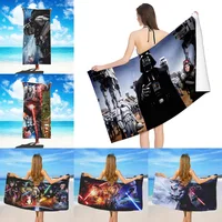 Beach Towel Microfiber Sand Free Quick Dry Soft Sandproof Towels Gift for Cartoon Star Mandalorians w-Wars Women Travel Shower 1