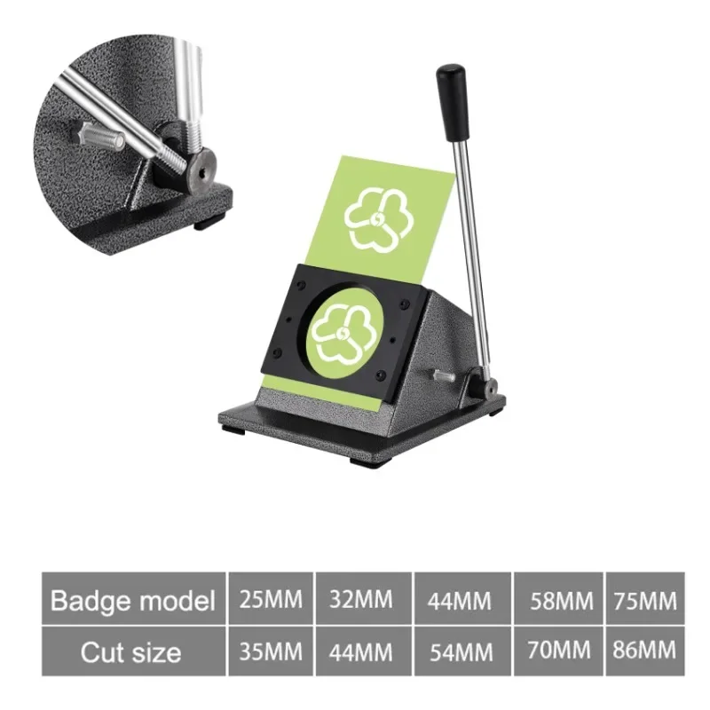 25/32/44/58/75mm Button Paper Cutter Circle Paper Punch Cutter Graphics Punch DIY Button Badage Card Cutting Machine