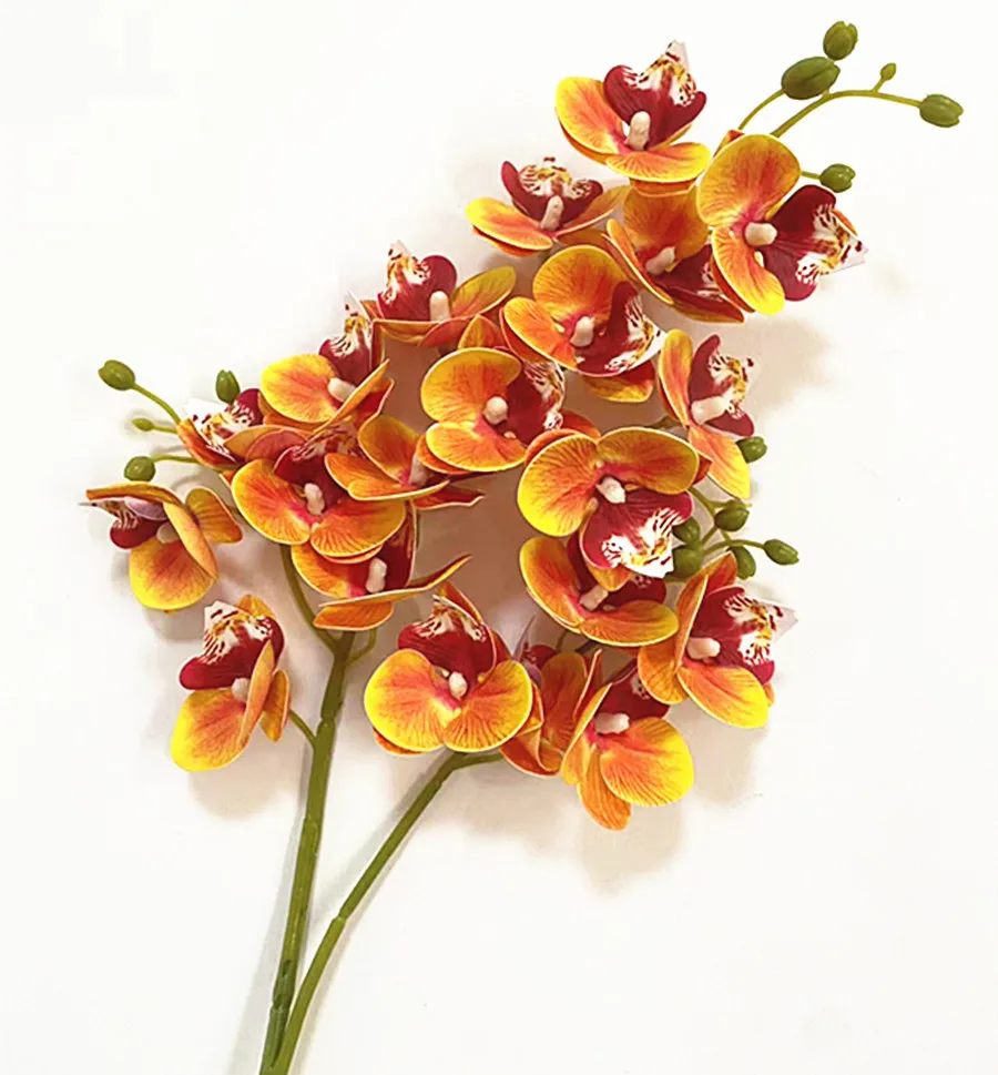Real Touch Latex Butterfly Orchid Flowers – 21-Head Artificial Phalaenopsis Bouquet