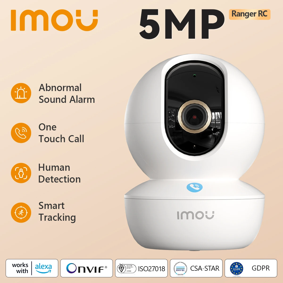 IMOU telecamera Wifi per interni Ranger RC 3MP 5MP chiamata One-touch Baby Montior Two Way Talk telecamera IP di sicurezza videosorveglianza