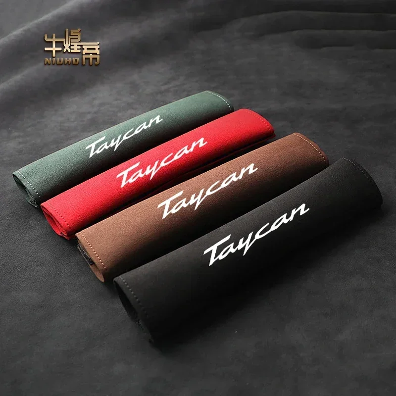 Замшевый наплечный Чехол для автомобильного ремня безопасности для Taycan 4S Cross turgts Turbo S Cayman, защитный чехол для ремня безопасности, аксессуары для интерьера