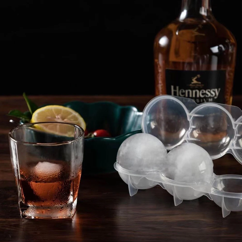 4 Cavity 5.5cm Big Size Ball Ice Molds Sphere Round Ball Ice Cube Makers  Home