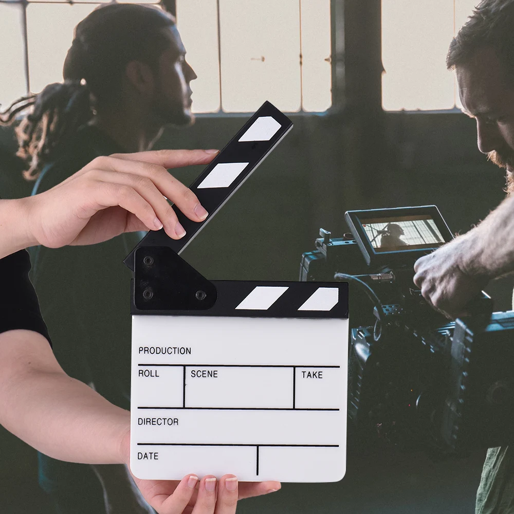 Compact Acrylic Clapboard - Dry Erase Director's Slate For Film, TV & Video Projects
