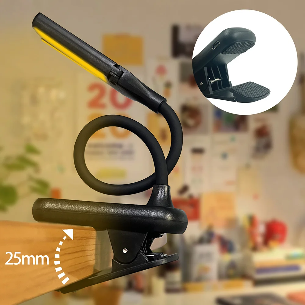 14 LED Clip On Book Light 3 Colors 8 Brightness Usb Rechargeable Night Light Portable Reading Book Lamp Mini Desk Lamp