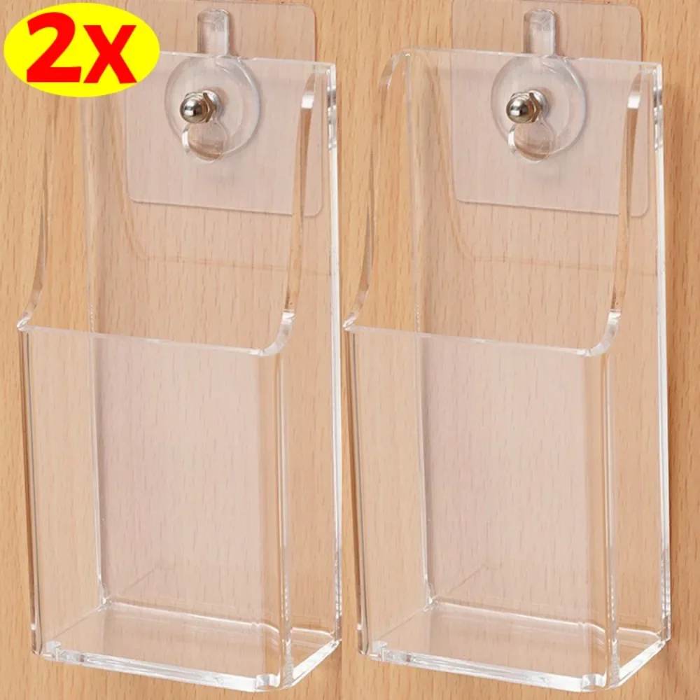 2/1 قطعة صندوق تخزين أكريليك شفاف مع خطاف مكيف الهواء التلفزيون حامل التحكم عن بعد صندوق تخزين منزلي مثبت على الحائط