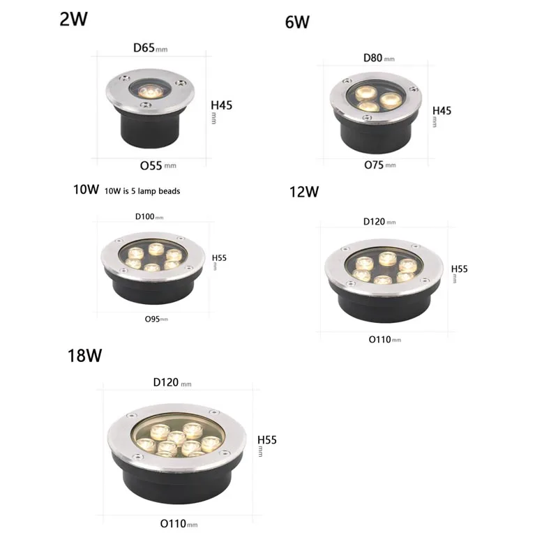 Outdoor Waterproof Garden Spot 220v LED Underground Light Stairs Deck Lights Outdoor Terrace Spot Led Landscape Lighting