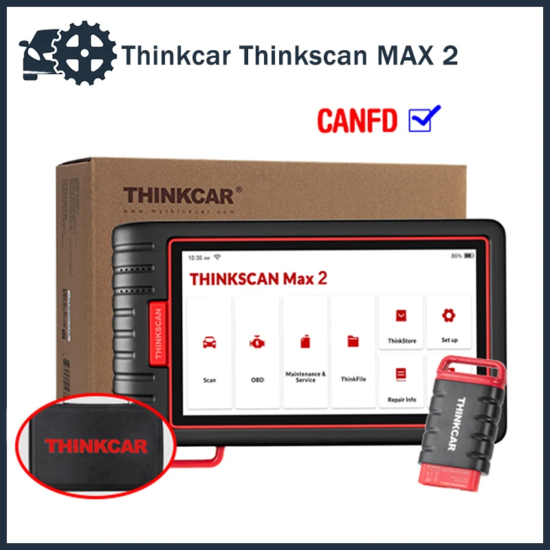 

Thinkscan MAX 2 obd2 Scanner Full system Support CANFD Thinkscan max2 Tool AF DPF IMMO 28 Resets Lifetime free Update Free Ship