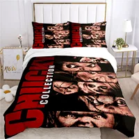 Chucky terror  Bedding Set Soft duvet Pillowcase Comfort sheets/Double bed Full size Horror customizable Halloween gift 2
