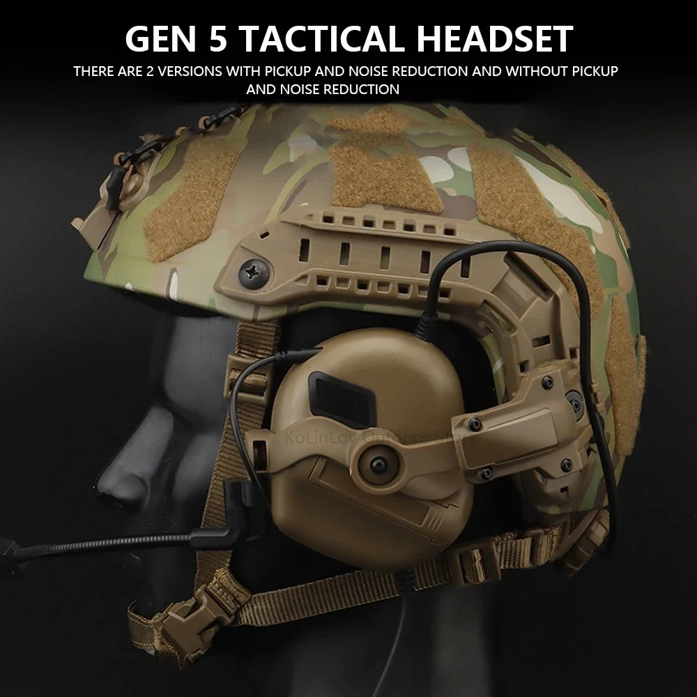 GEN 5 Tactical Headset Shooting Noise Reduction Headset for Helmet Head Mounted 2 in 1 OPS Core ARC and Team Wendy M-LOK