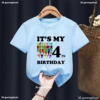 Funny 'It'S My 4rd Birthday' Boys T-Shirt Kids Fashion Cartoon New Game Sprunki Tshirt Birthday Gift Party Costume Top For Boys 1