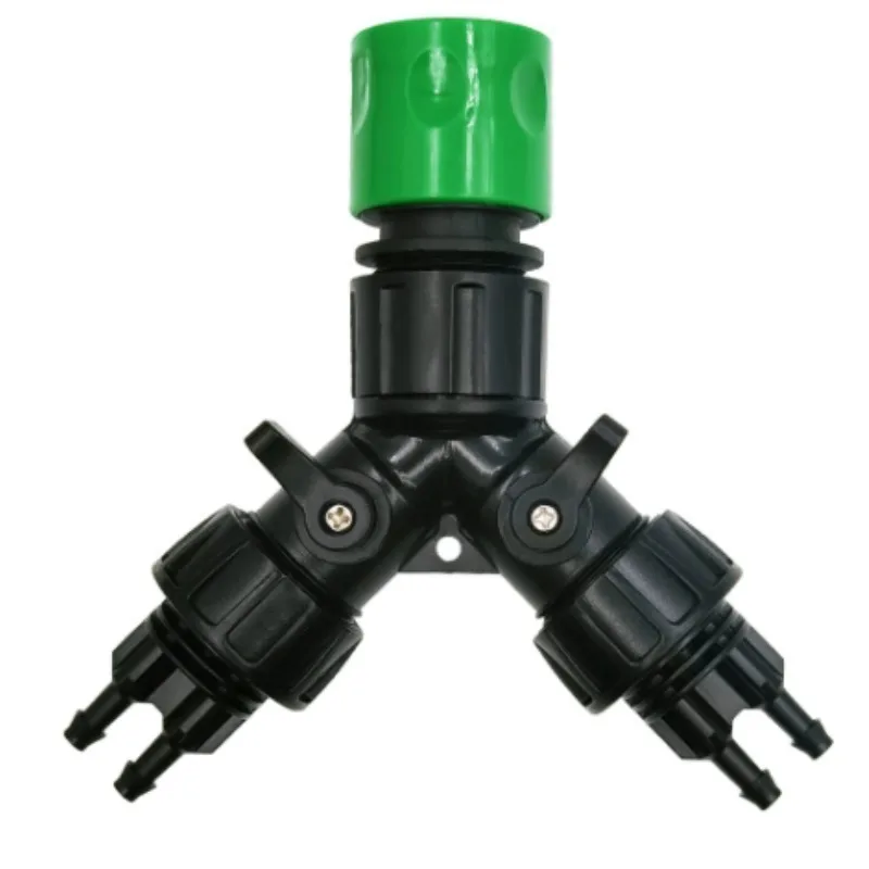 Drip Irrigation Tap Adapter 4-Way Splitter for Garden 1/4'' Hose Automatic Watering System Kit Bonsai Pot Plant Greenhouse