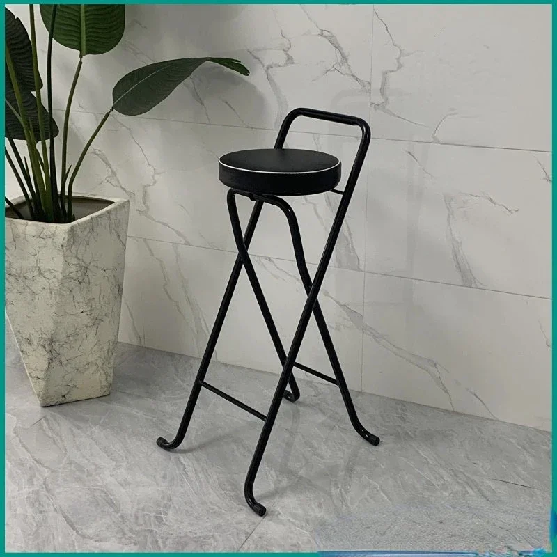 

0650 80cm Sit High High Stools Kitchen High Bullet Sponge Bar Chair Convenient Folding Dining Chairs Multi-scene for Semi-bar Ch