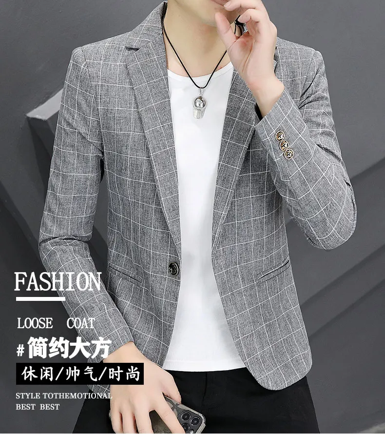Spring and autumn small suits thin casual suits men's clothes handsome young men's single blazers 6116