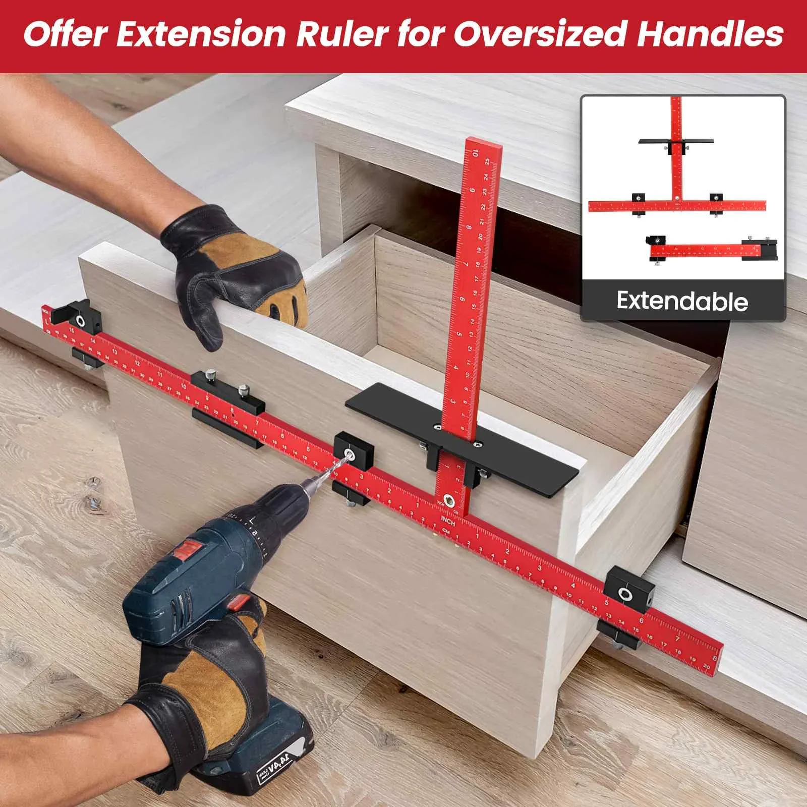 

Шаблон для выдвижного ящика, зажим для дрели, регулируемый, точный для алюминиевой двери, ручка из сплава, установка, быстрая фурнитура, направляющая для шкафа, ручка