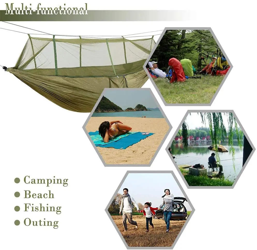 Portable Outdoor Camping Hammock With Mosquito Net 1-2 Person Go Swing Garden Hanging Bed Ultralight Tourist Sleeping hammocks camping hammock