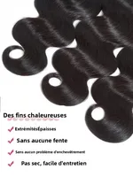 Extensions de cheveux humains brésiliens et birmans bruts, ondulés, 40 pouces, texture Loose Water Weave, 3 ou 4 paquets, vierges, noir naturel, pour tissage au crochet 4