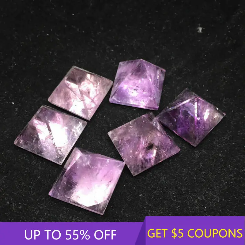 

Purple Natural Brazilian Amethyst Quartz Crystal Pyramid Healing Gemstone Chakra Reiki Stone Tower Ornaments Home Decor Crafts