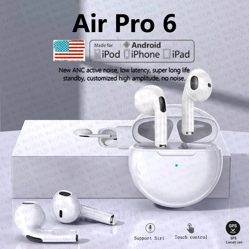 Original Air Pro 6 TWS Earphones Bluetooth Wireless In Ear Earpod