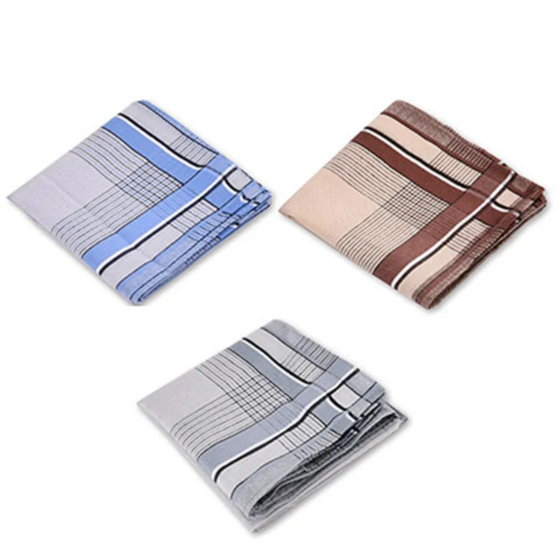 3Pcs 43x43cm Men Casual Pocket Square Scarf Sweat Towel Cotton