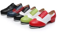Baroco Style Cowhide Vintage Tap Shoes For Adult Children Jazz Flamenco Dancing Shoe Women's Clogging Tap Dance Shoes Size 26-46 1