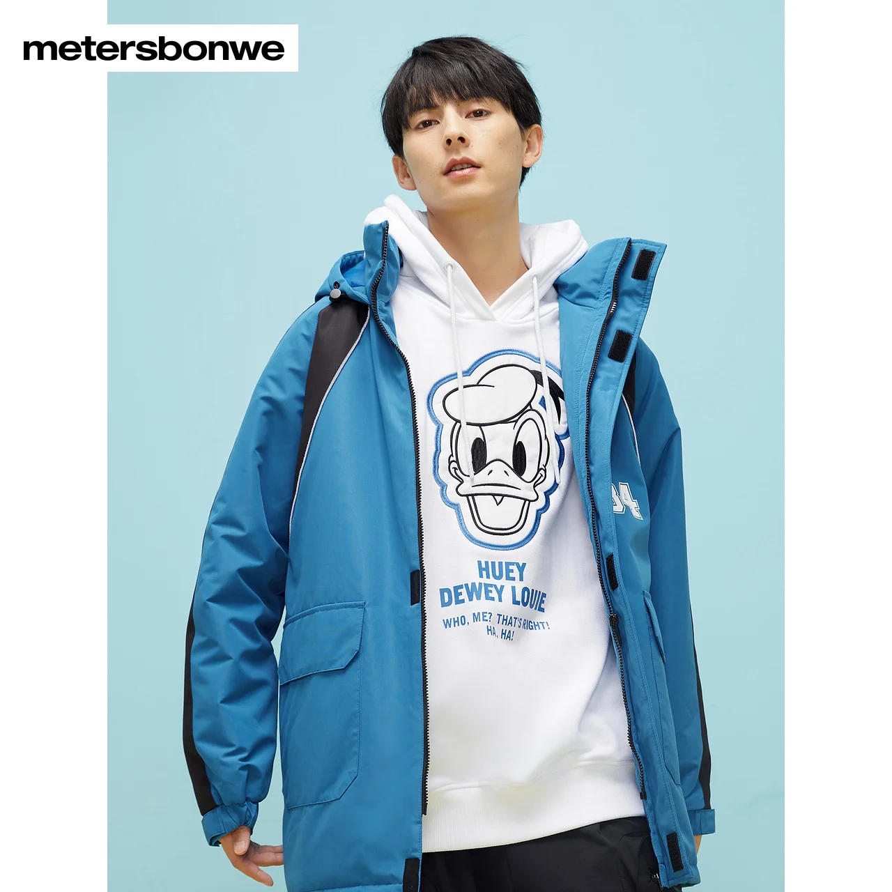 

Metersbonwe Workwear Cotton Coat Men Contrast Color Trend New Winter Loose Bread Coat Korean Cotton Coat Brand High Quality