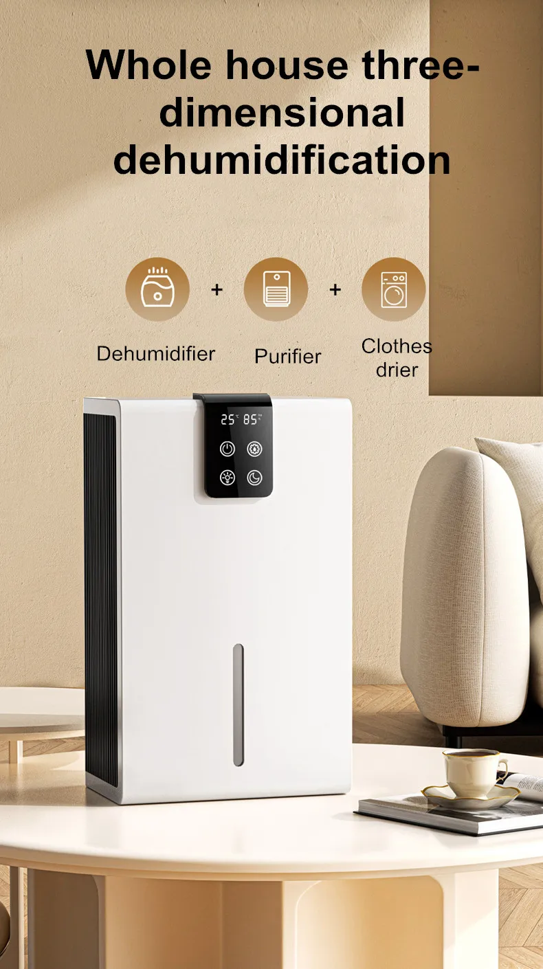 110V/220V Dehumidifier Home Bedroom Air Dehumidifier Basement Moisture Absorption Dehumidifier White Household Small Mute Quite