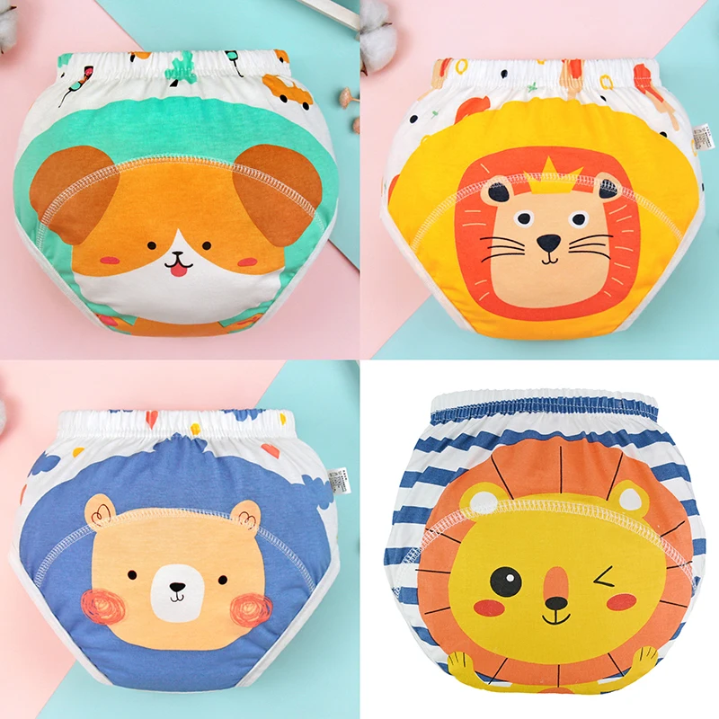 4pcs Summer Cute Pattern Breathable Cotton Toddler Potty Training