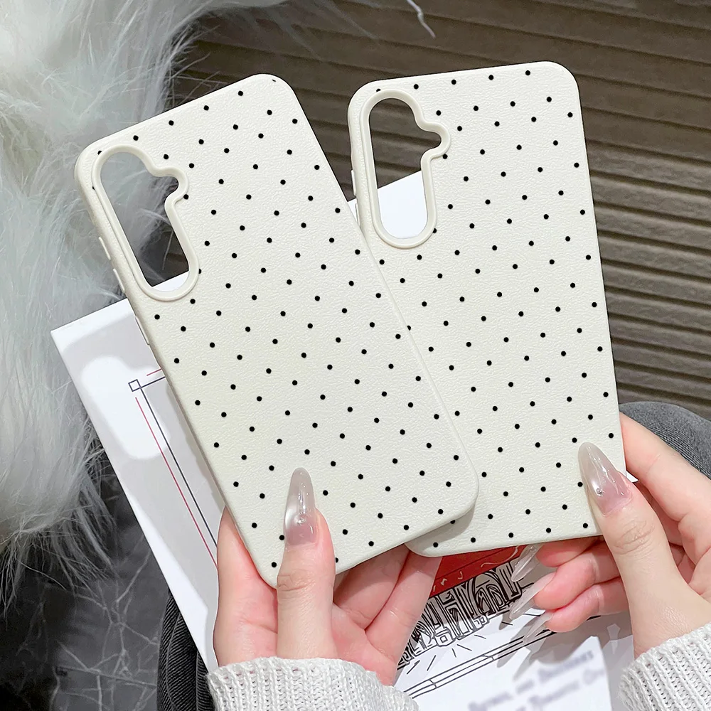 Chic Black Polka Dot Lichee Phone Case - Soft Protective Cover